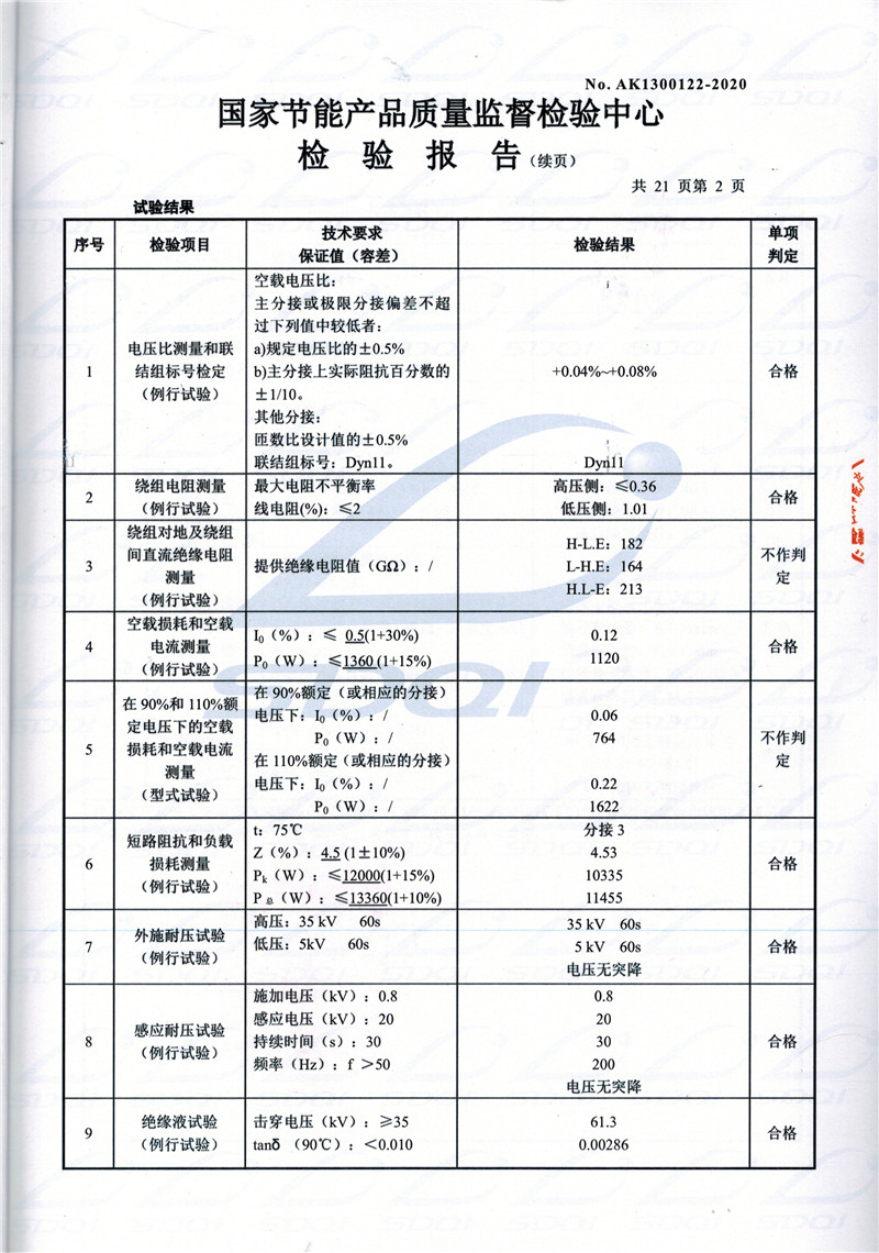 高低压试验报告-S11-1250华蓥华蓥华蓥油浸式变压器-2.jpg